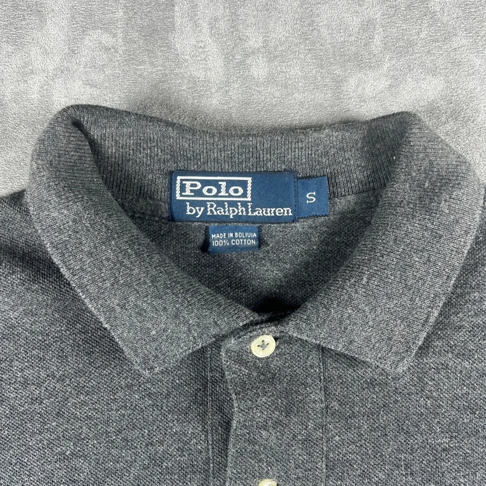 Polo Ralph Lauren Mens Small Gray Cotton Short Sleeve Pony Logo Polo Shirt
